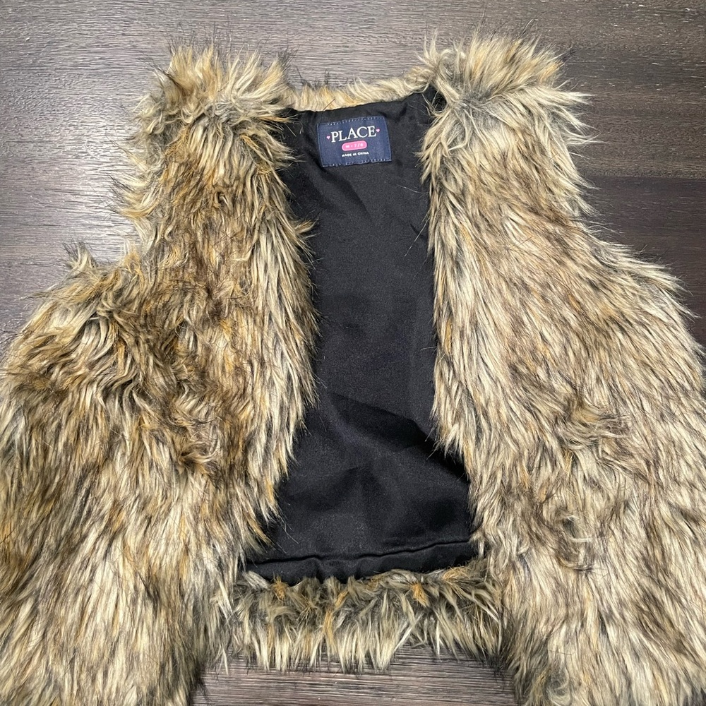 Faux Fur Vest with Black Lining